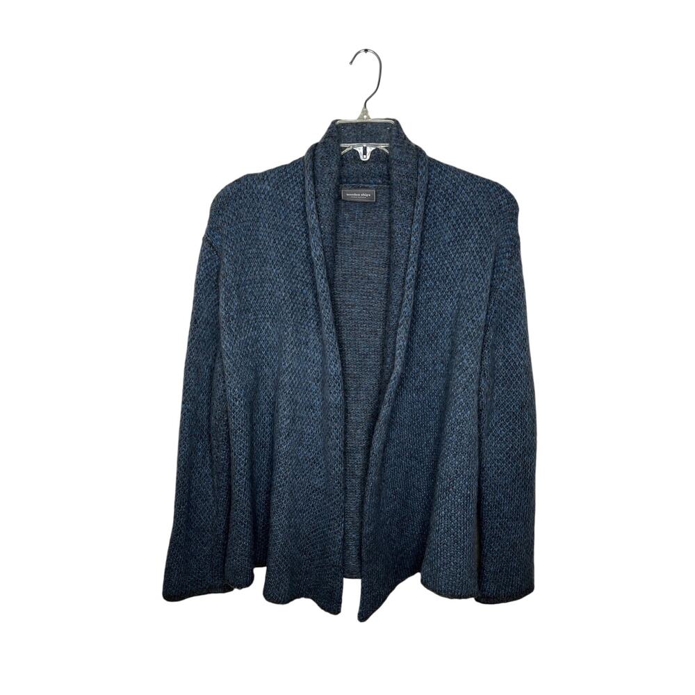 WOODEN SHIPS Mohair & Wool Blend Cardigan Gray & Blue Size M/L